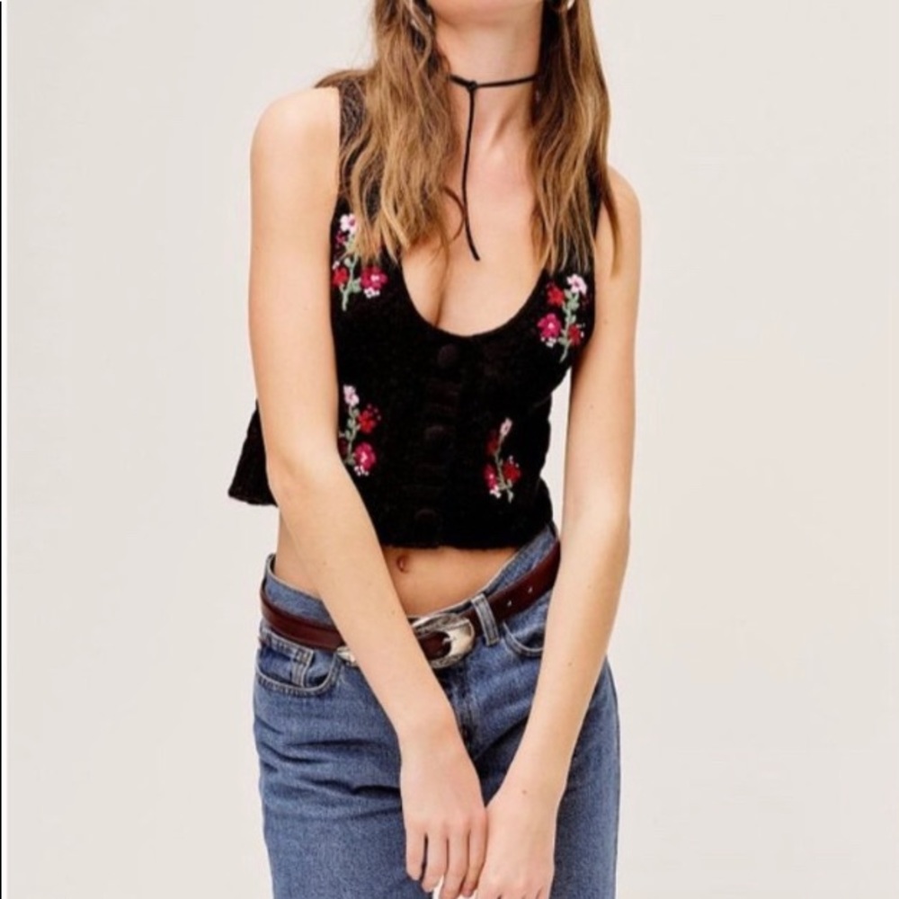 NWT | For Love & Lemons Amaryllis Sweater Vest S